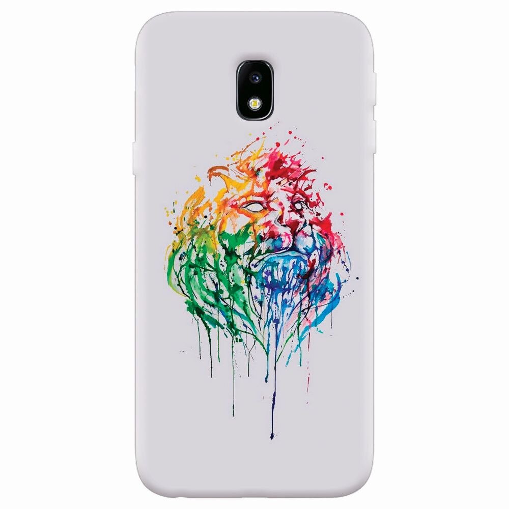 Husa silicon pentru Samsung Galaxy J7 2017, Paint Illustration Lion Head