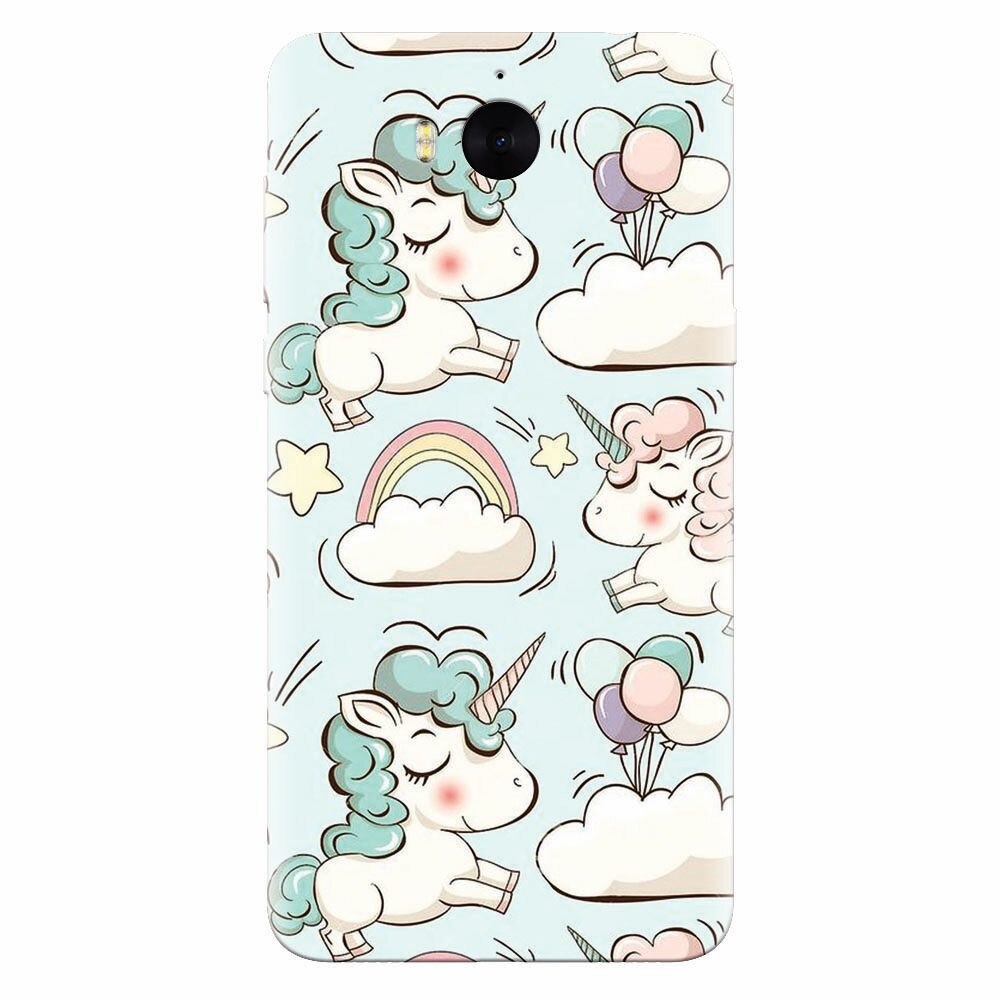 Husa silicon pentru Huawei Y6 2017, Unicorns And Clouds