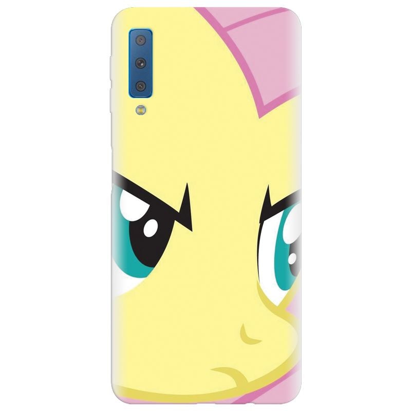 Husa silicon pentru Samsung Galaxy A7 2018, Close Up Fluttershy My Little Pony Friendship Is Magic