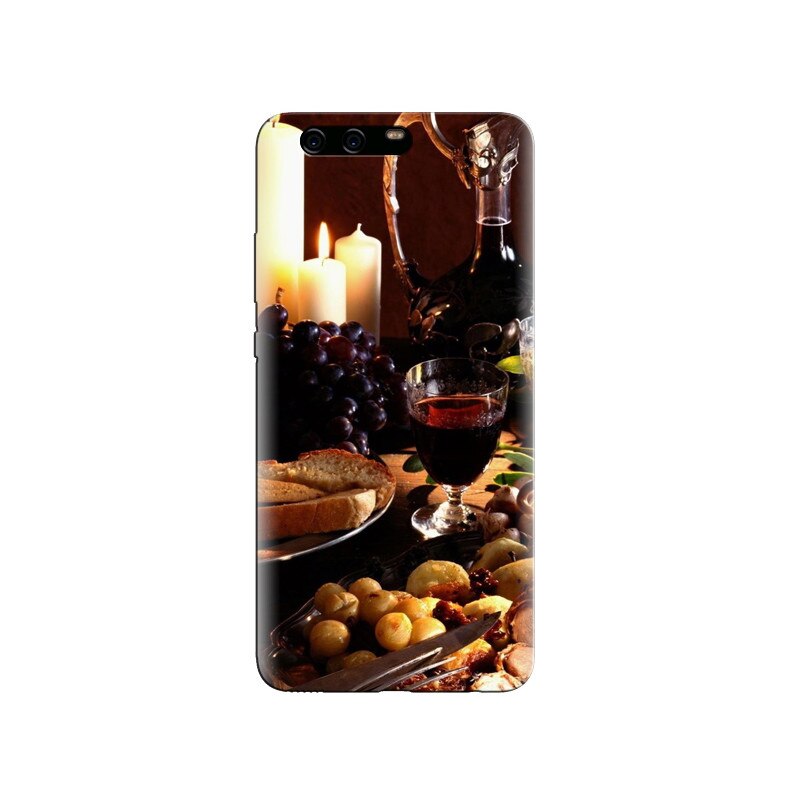 Husa Huawei P10 Delicious Meal Food Wine Grapes Steak Candles