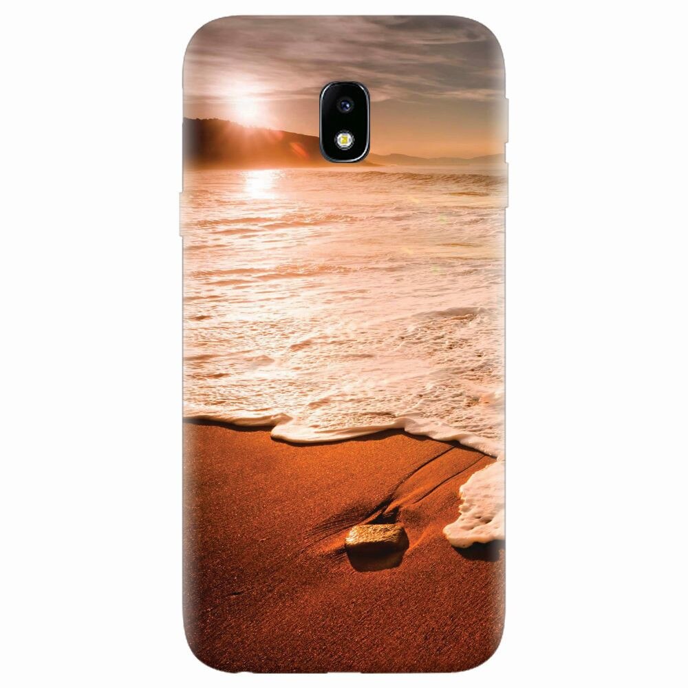 Husa silicon pentru Samsung Galaxy J7 2017, Sunset Foamy Beach Wave
