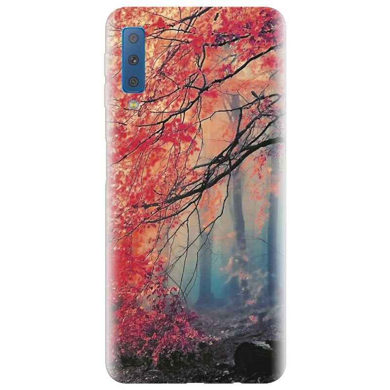 Husa silicon pentru Samsung Galaxy A7 2018, Morning Fog Inest Nature