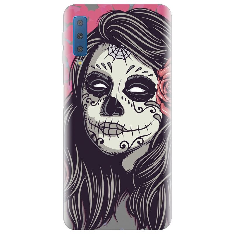 Husa silicon pentru Samsung Galaxy A7 2018, Mexican Girl Skull