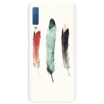 Husa silicon pentru Samsung Galaxy A7 2018, Three Feathers Husa silicon pentru Samsung Galaxy A7 2018, Three Feathers