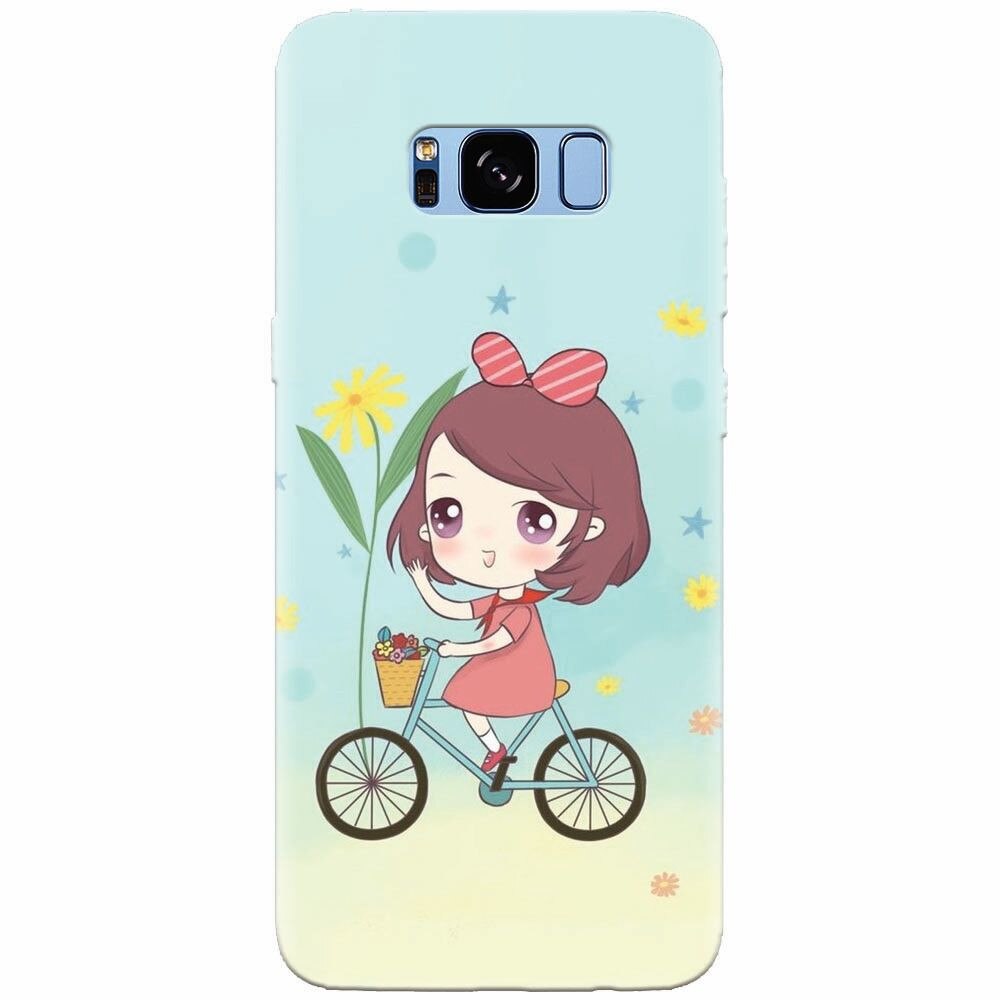 Husa silicon pentru Samsung Galaxy S8 Plus, Girl And Bike