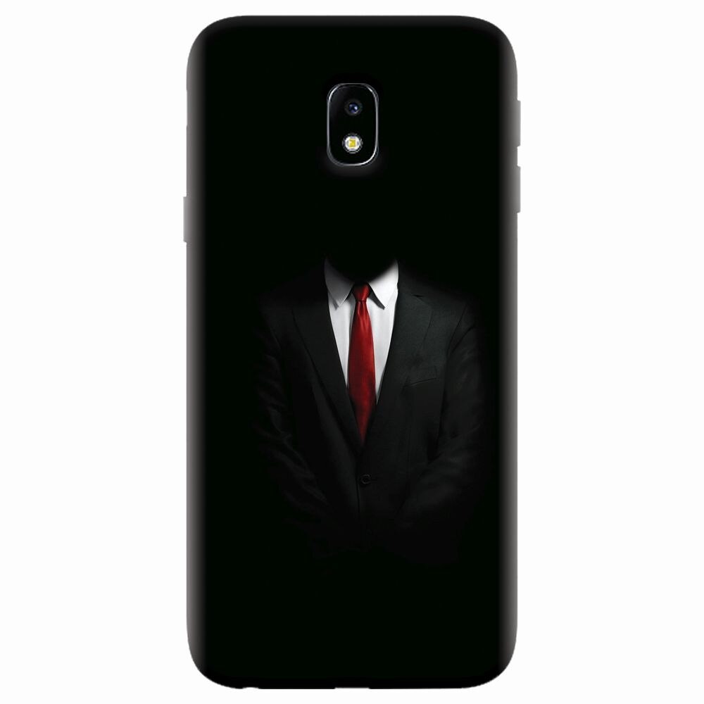 Husa silicon pentru Samsung Galaxy J7 Pro 2017, Mystery Man In Suit