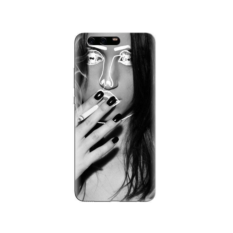 Husa Huawei P10 PLUS Disclosure Face Girl Smoking Black And White