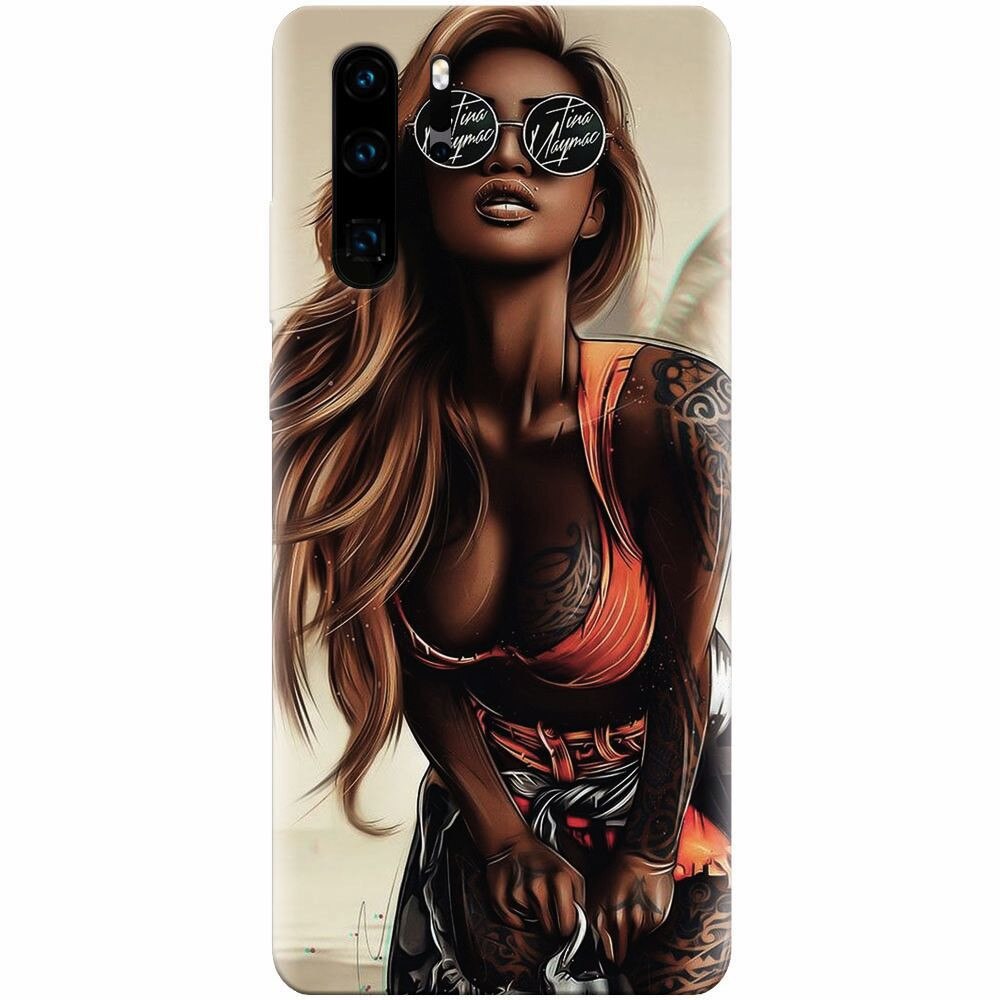 Husa silicon pentru Huawei P30 Pro, Tattoed Girl