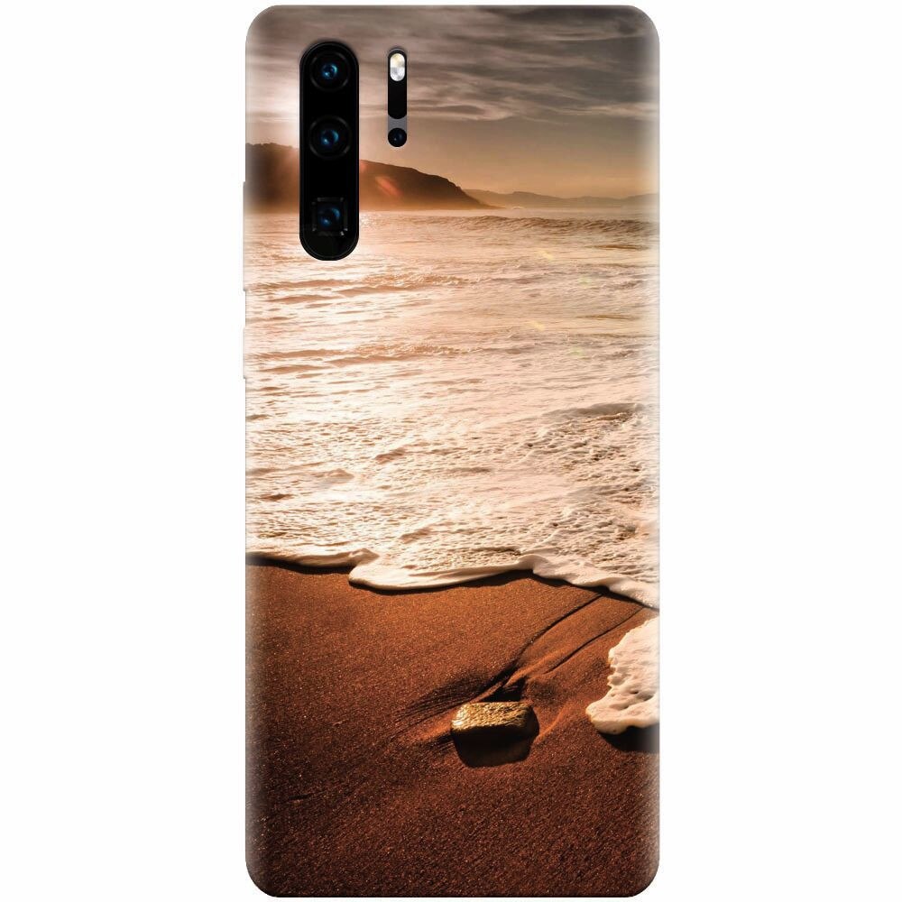 Husa silicon pentru Huawei P30 Pro, Sunset Foamy Beach Wave