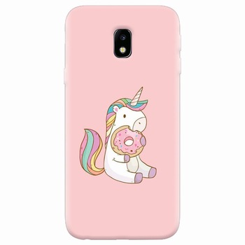 Husa silicon pentru Samsung Galaxy J7 Pro 2017, Unicorn Donuts Husa silicon pentru Samsung Galaxy J7 Pro 2017, Unicorn Donuts