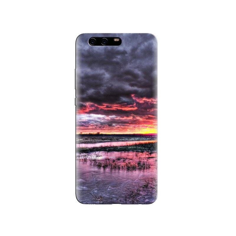 Husa Huawei P10 PLUS Dramatic Sunset Over Frozen Marsh