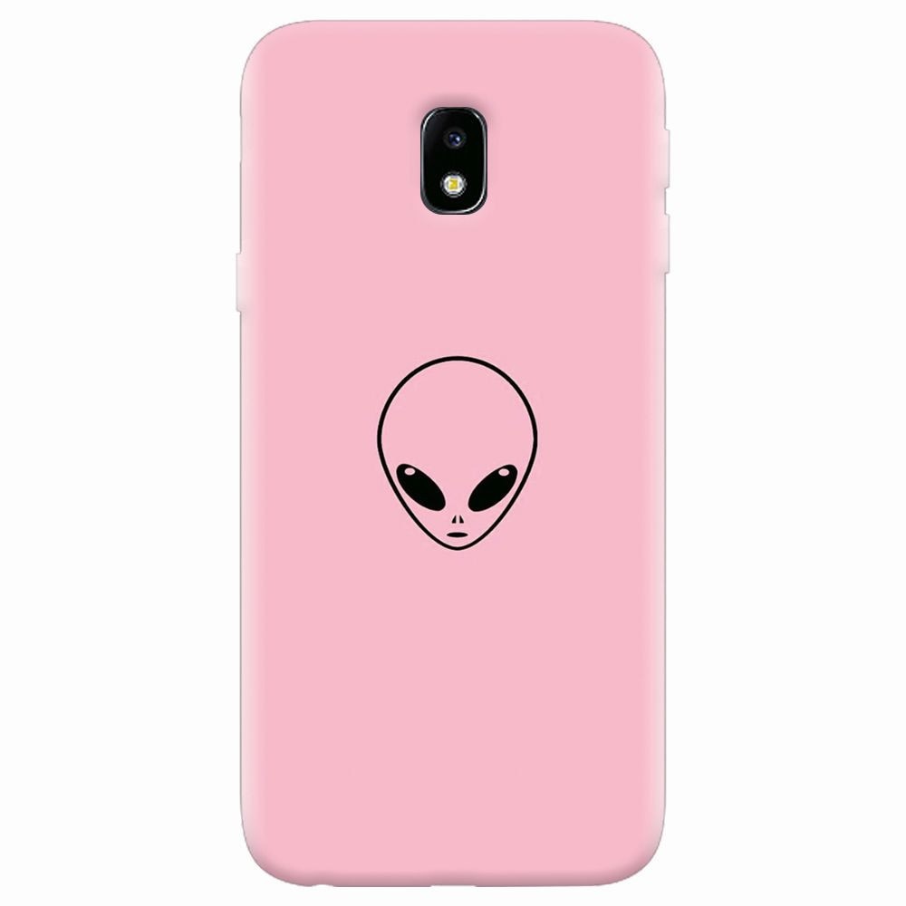 Husa silicon pentru Samsung Galaxy J7 2017, Pink Alien