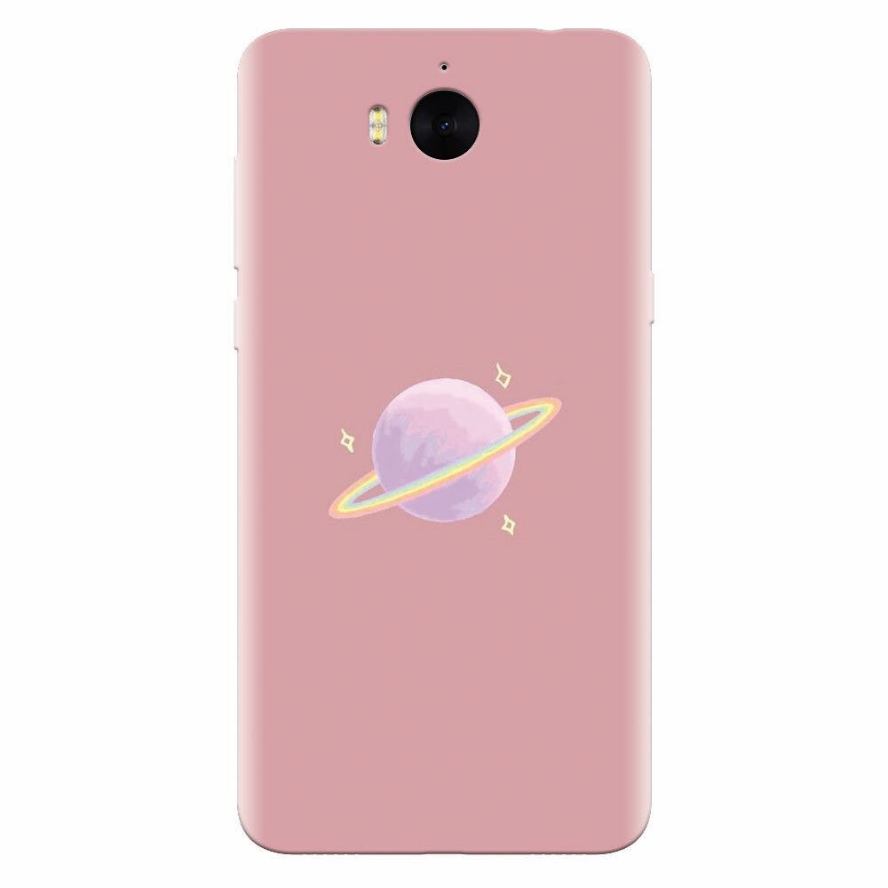 Husa silicon pentru Huawei Y6 2017, Saturn On Pink