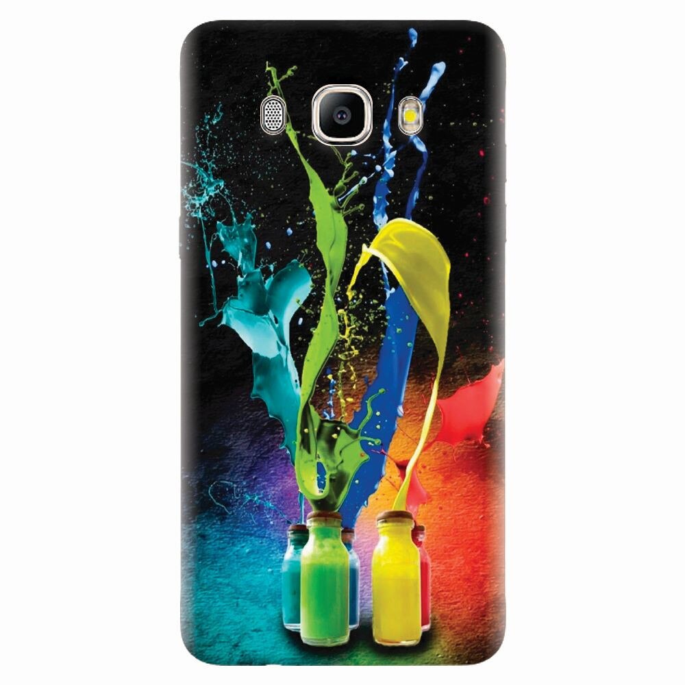 Husa silicon pentru Samsung Galaxy J7 2016, Abstract Color Bottles Splash