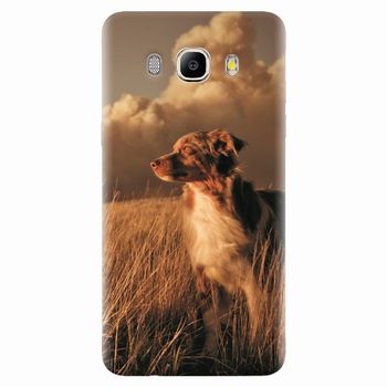 Husa silicon pentru Samsung Galaxy J7 2016, Alone Dog Animal In Grass Husa silicon pentru Samsung Galaxy J7 2016, Alone Dog Animal In Grass