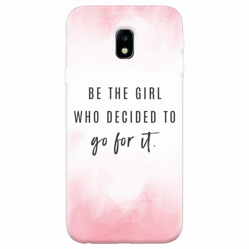 Husa silicon pentru Samsung Galaxy J7 Pro 2017, Quotes Pink