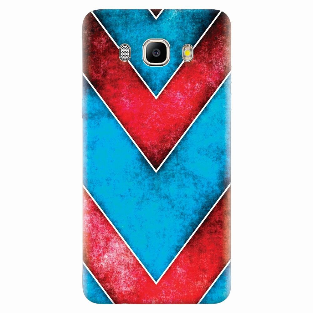 Husa silicon pentru Samsung Galaxy J7 2016, Blue And Red Abstract