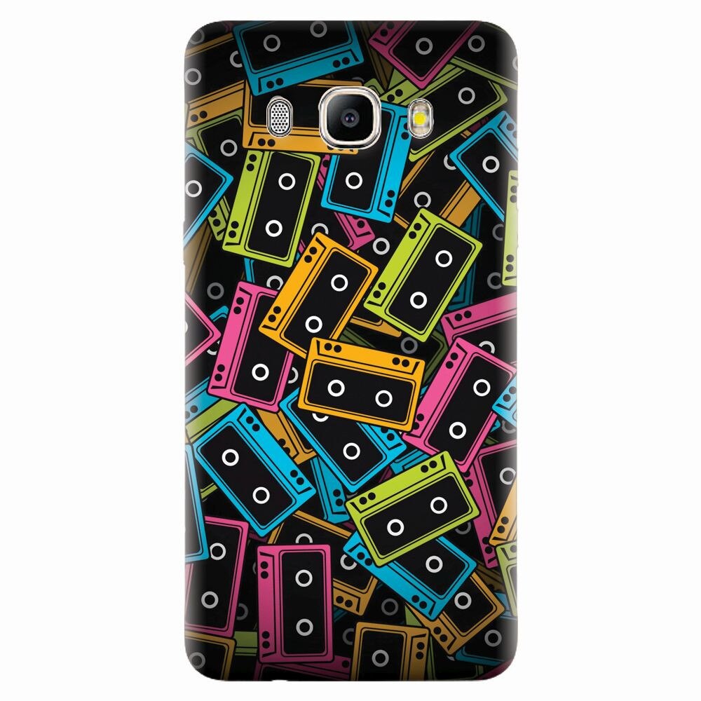 Husa silicon pentru Samsung Galaxy J7 2016, Audio Cassette Color Vector