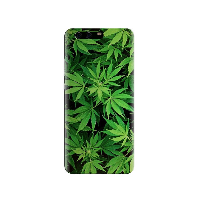 Husa Huawei P10 PLUS Green Leaf Pattern