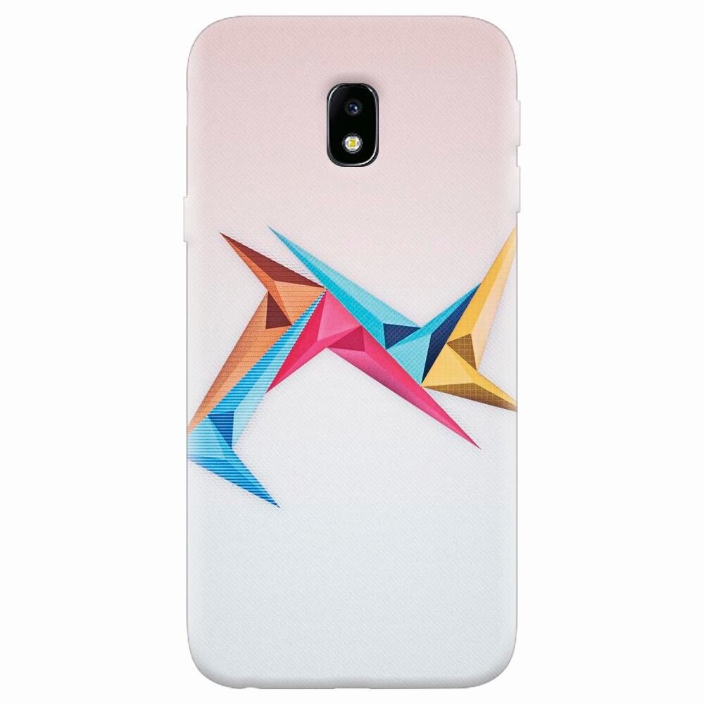 Husa silicon pentru Samsung Galaxy J7 Pro 2017, Abstract Minimalistic Colors Triangles