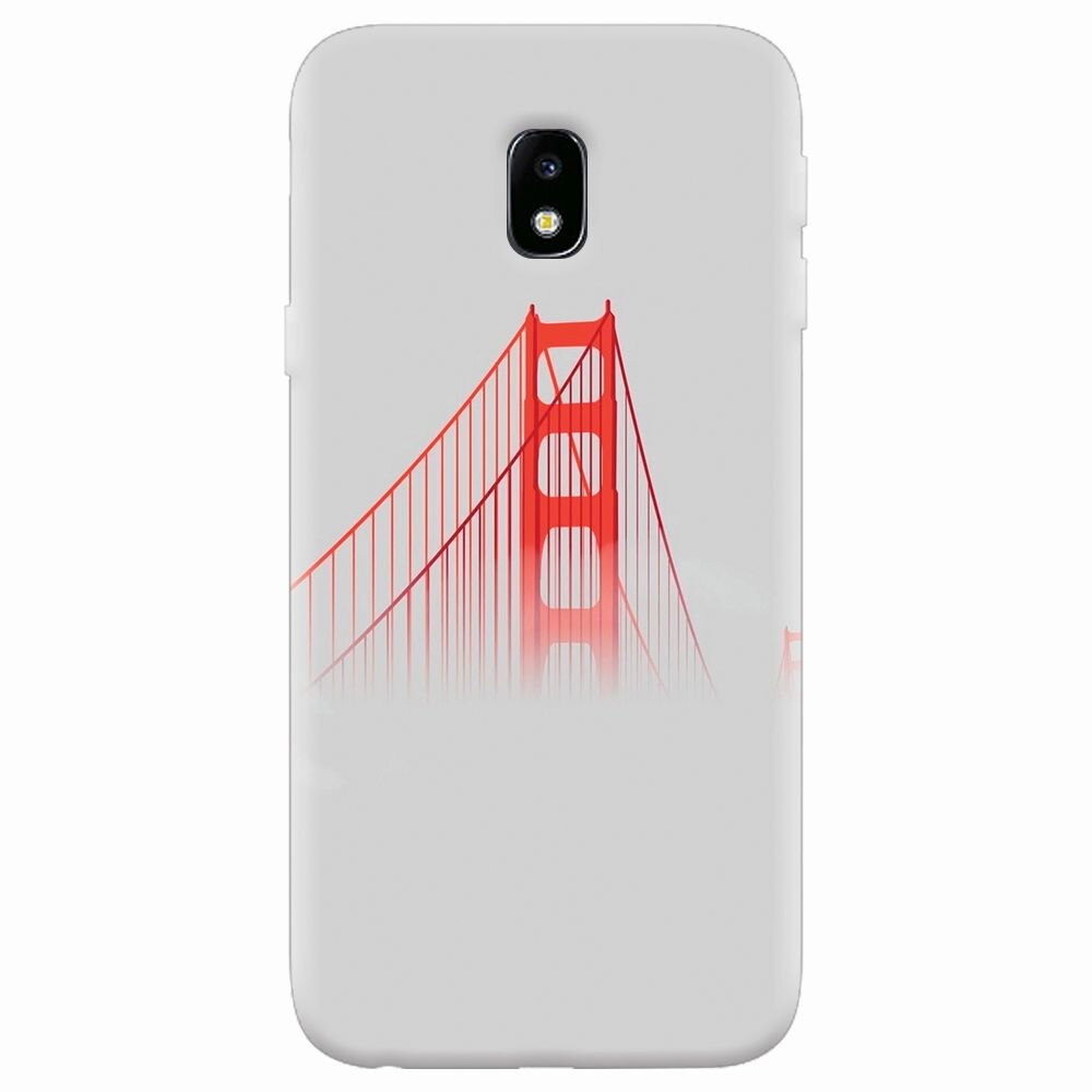 Husa silicon pentru Samsung Galaxy J7 2017, Red Bridge In Clouds