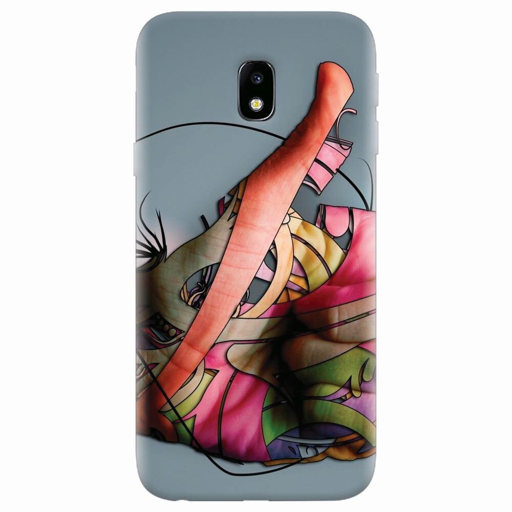 Husa silicon pentru Samsung Galaxy J7 Pro 2017, Abstract Minimalistic Hands