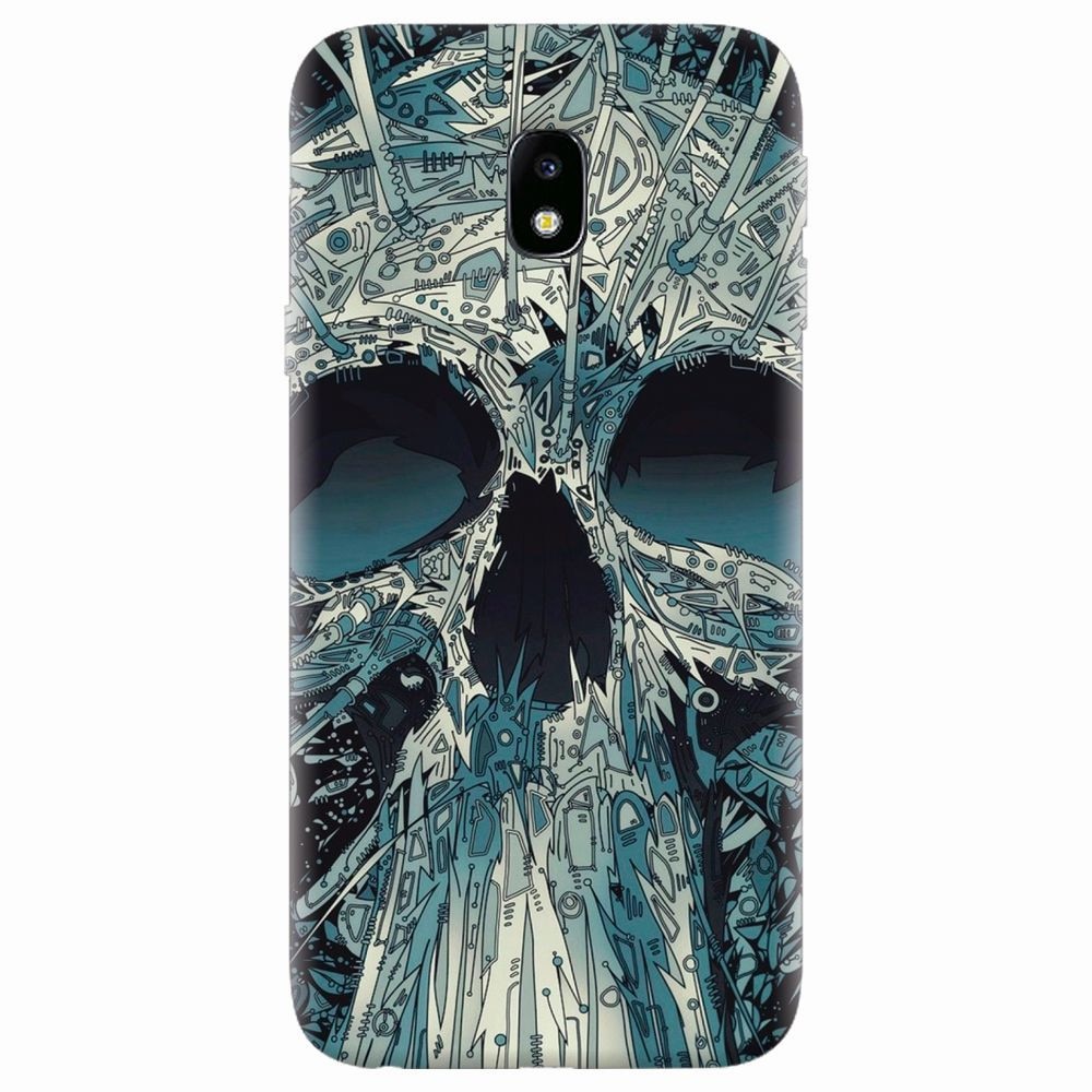 Husa silicon pentru Samsung Galaxy J7 2017, Abstract Skull Artwork Illustration