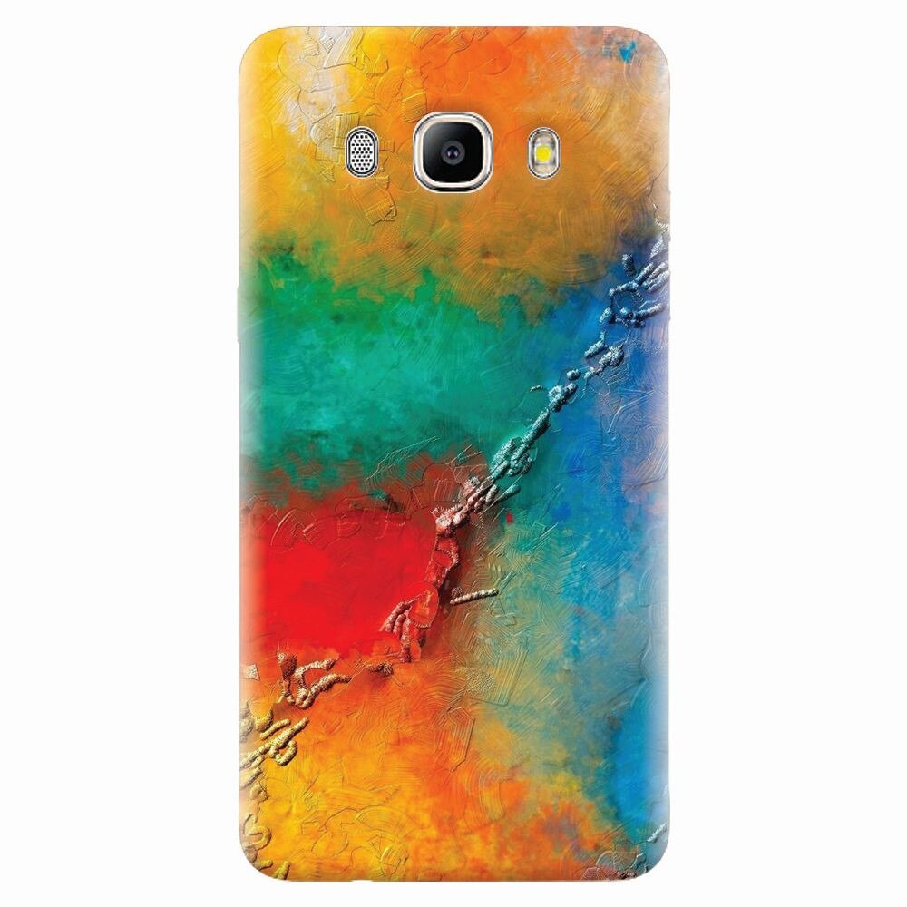 Husa silicon pentru Samsung Galaxy J7 2016, Colorful Wall Paint Texture