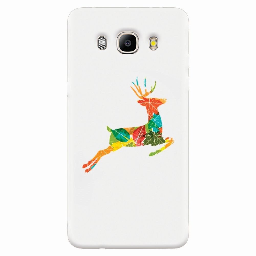Husa silicon pentru Samsung Galaxy J7 2016, Colorful Reindeer Jump Illustration