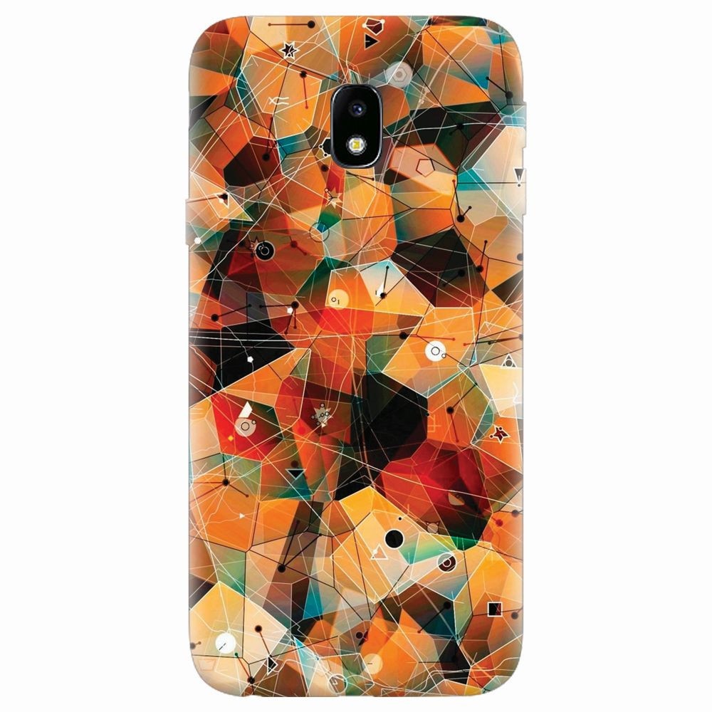 Husa silicon pentru Samsung Galaxy J7 Pro 2017, Abstract Triangles Connected Lines