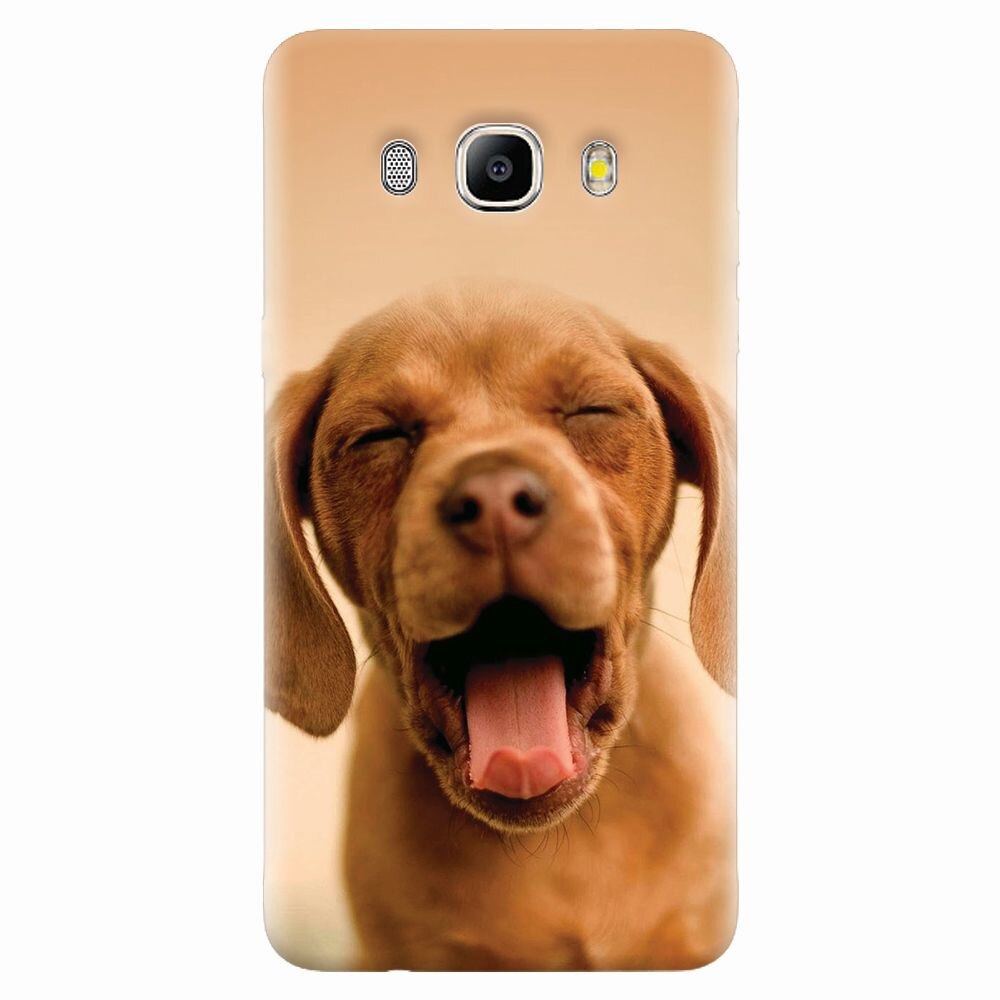 Husa silicon pentru Samsung Galaxy J7 2016, Cute Yawning Puppy