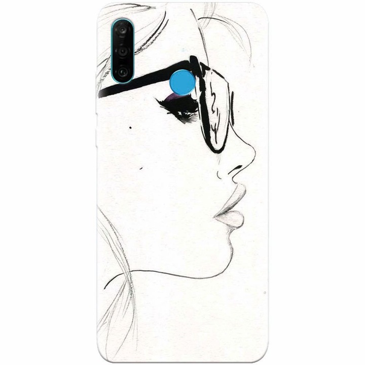 Husa silicon pentru Huawei P30 Lite, Girl Face