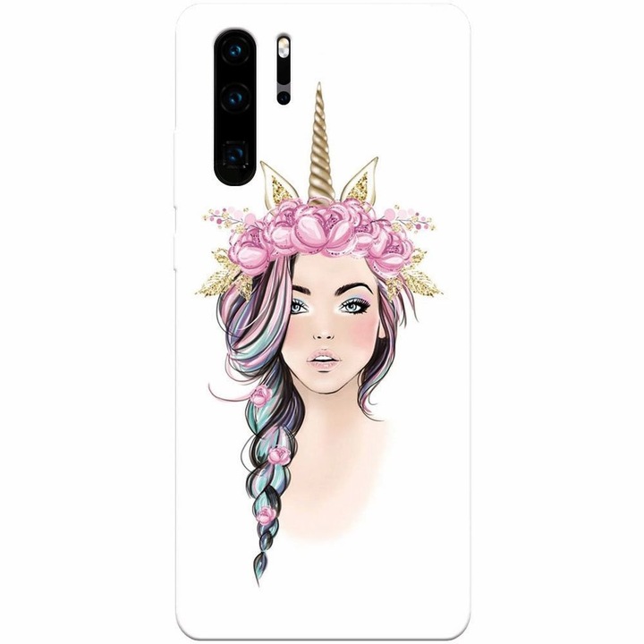 Силиконов калъф за Huawei P30 Pro, Unicorn Girl