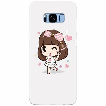 Husa silicon pentru Samsung Galaxy S8, Happy Girl Husa silicon pentru Samsung Galaxy S8, Happy Girl