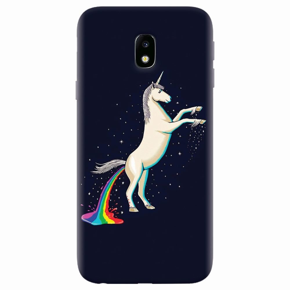 Husa silicon pentru Samsung Galaxy J7 2017, Unicorn Shitting Rainbows