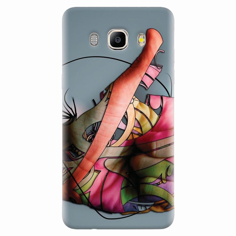 Husa silicon pentru Samsung Galaxy J7 2016, Abstract Minimalistic Hands