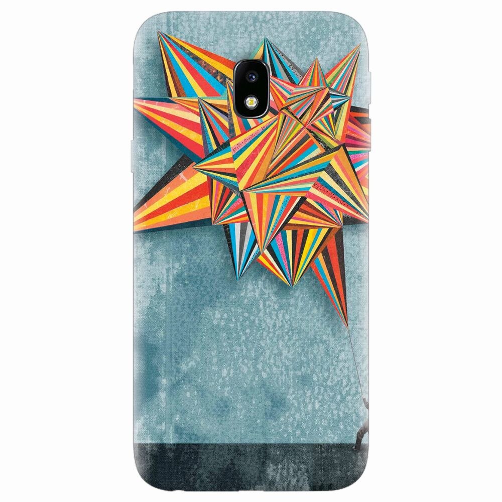 Husa silicon pentru Samsung Galaxy J7 Pro 2017, Abstract Colorful Balloon Triangles