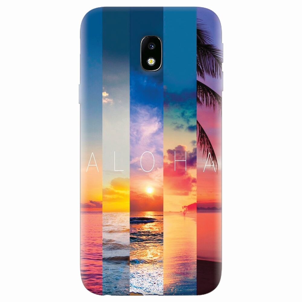 Husa silicon pentru Samsung Galaxy J7 Pro 2017, Aloha Summer Stripes