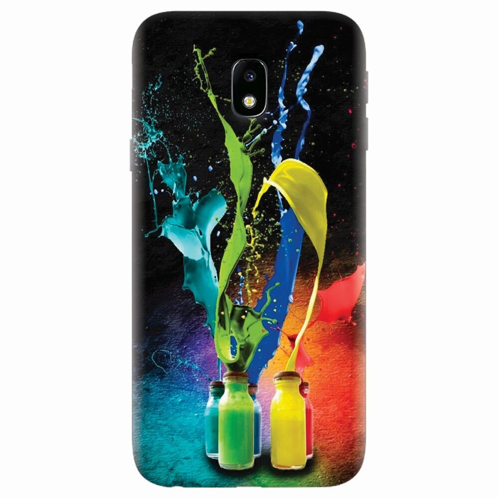 Husa silicon pentru Samsung Galaxy J7 2017, Abstract Color Bottles Splash