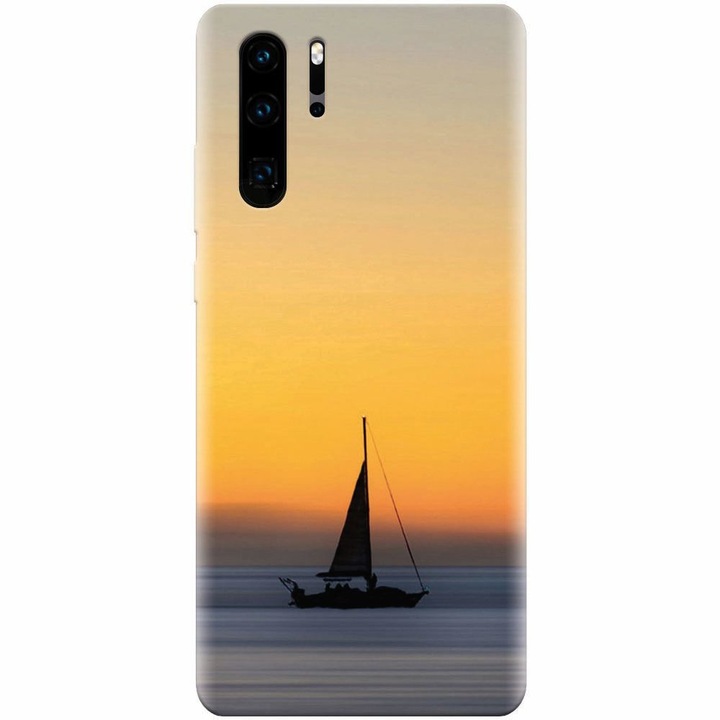 Силиконов кейс за Huawei P30 Pro, Wind Sail Boat Ocean Sunset
