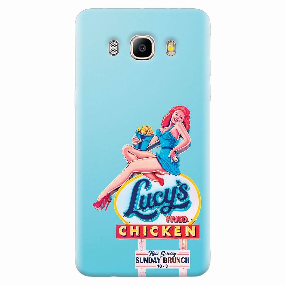 Husa silicon pentru Samsung Galaxy J7 2016, American Vintage Restaurant Sign