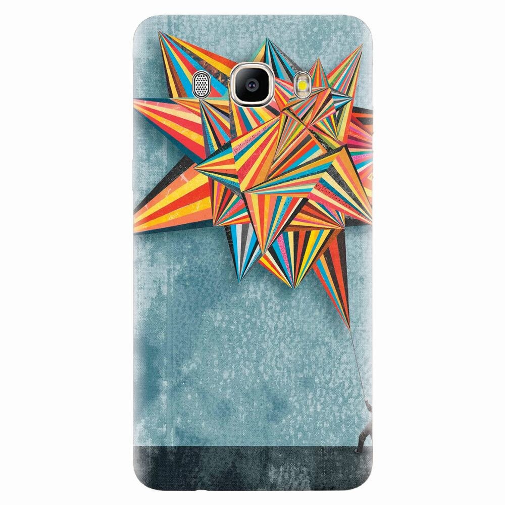 Husa silicon pentru Samsung Galaxy J7 2016, Abstract Colorful Balloon Triangles