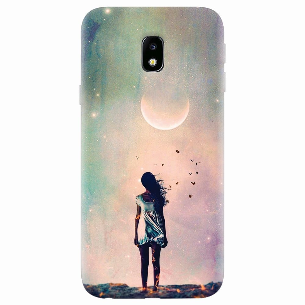 Husa silicon pentru Samsung Galaxy J7 Pro 2017, Alone Woman Cgi Hd K