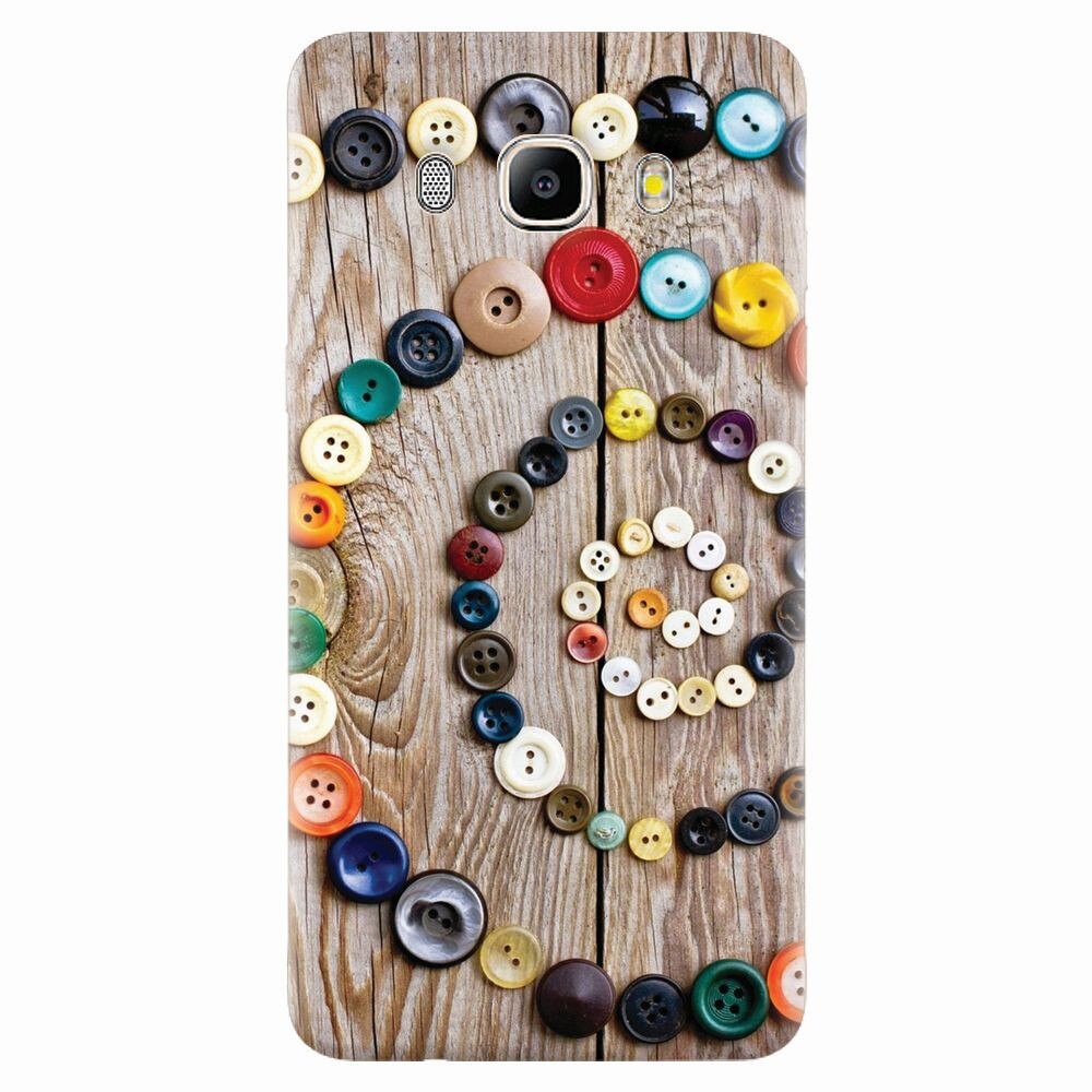 Husa silicon pentru Samsung Galaxy J7 2016, Colorful Buttons Spiral Wood Deck