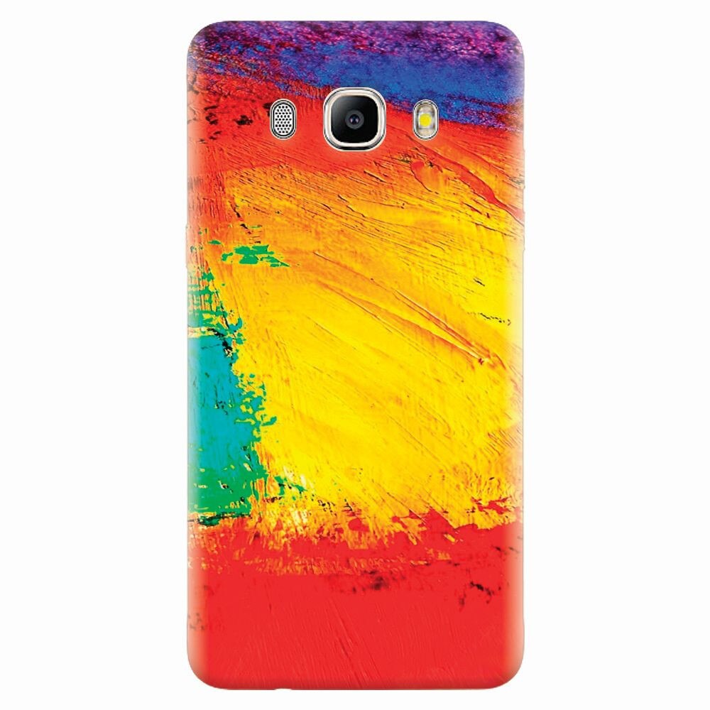 Husa silicon pentru Samsung Galaxy J7 2016, Colorful Dry Paint Strokes Texture