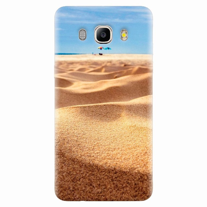 Husa silicon pentru Samsung Galaxy J7 2016, Beach Sand Closeup Holiday