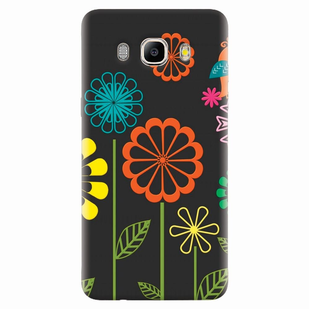 Husa silicon pentru Samsung Galaxy J7 2016, Colorful Spring Birds Flowers Vectors