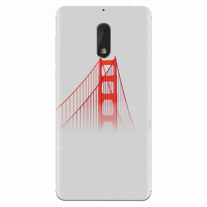 Силиконов кейс за Nokia 6, Red Bridge In Clouds