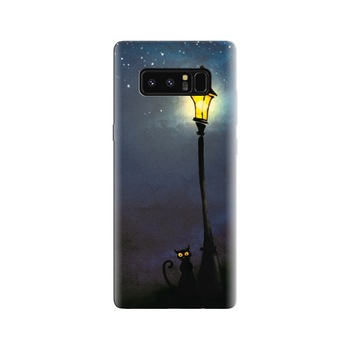 Husa Samsung Note 8 Night Street Light Cat Art Hq Husa Samsung Note 8 Night Street Light Cat Art Hq