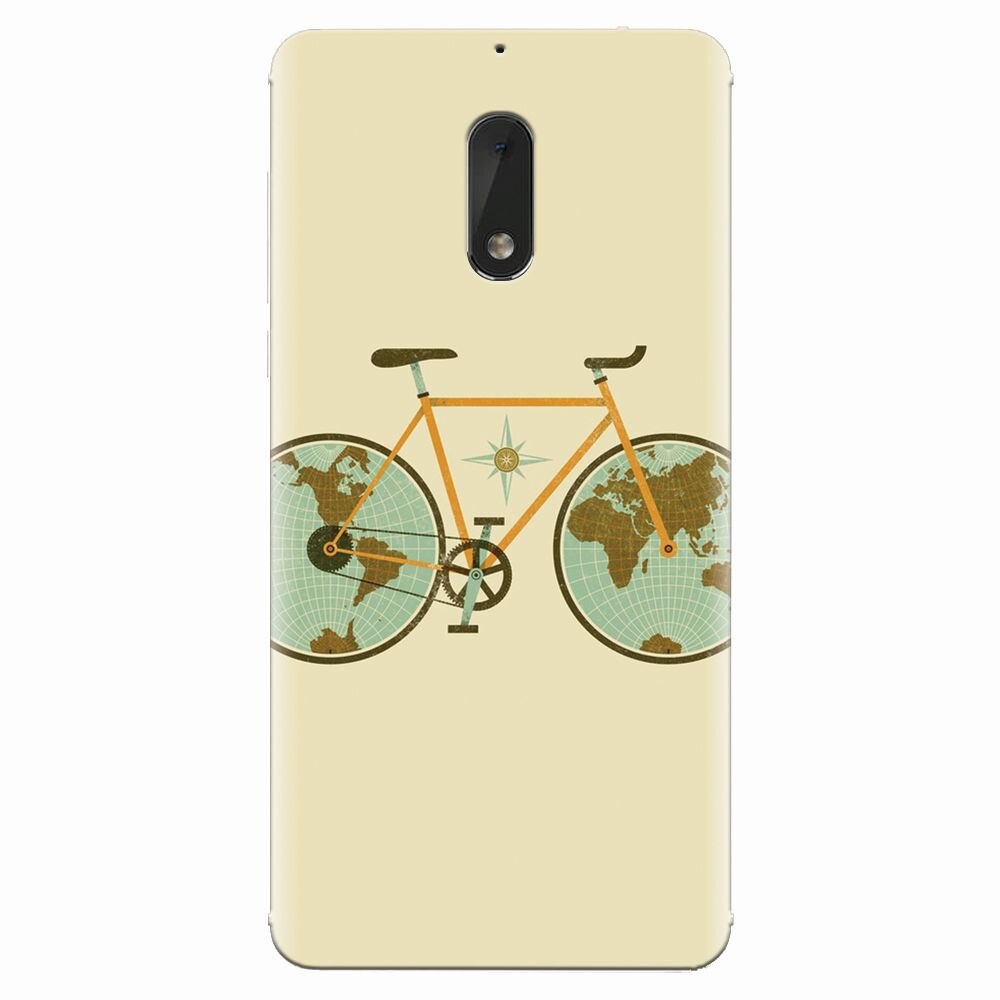 Husa silicon pentru Nokia 6, Retro Bicycle Illustration
